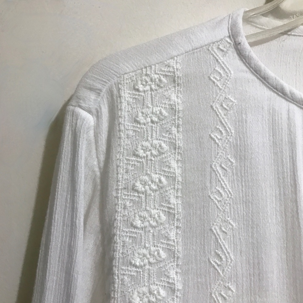Caslon Long Sleeve Slip Over Blouse w/ Embroidery - Picture 3 of 12